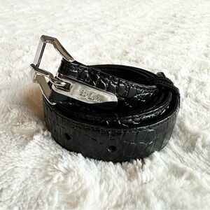 Lauren Ralph Lauren Leather Belt Womens Medium Black LRL Genuine Leather Buckle